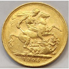 AUSTRALIA 1904 . ONE 1 SOVEREIGN . MELBOURNE . GOLD